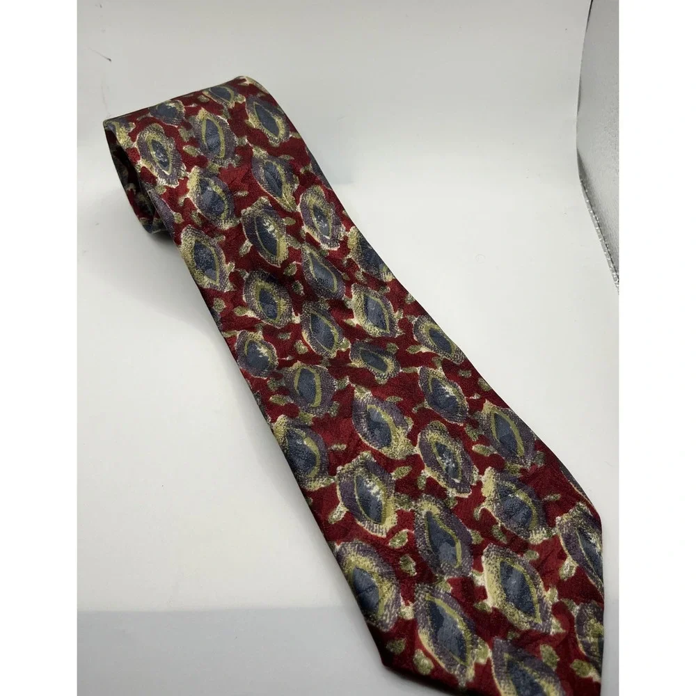 Christian Dior Monsieur Necktie Burgundy Gray‎ Patterned Business Formal